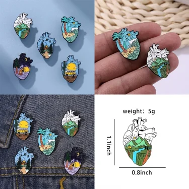 Medical Lung Brain Enamel Pins Creative Organ Heart Lapel Brooches Badges Cartoon Jewelry Doctors Nurses Gift for Friends 5
