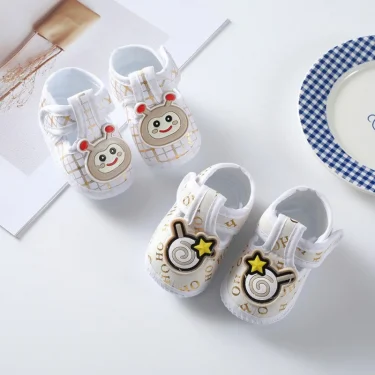 Newborn Baby Girl Boy Shoes Cartoon Pattern Soft Sole Anti-slip Shoes Toddler Cotton Shoes First Walkers 2