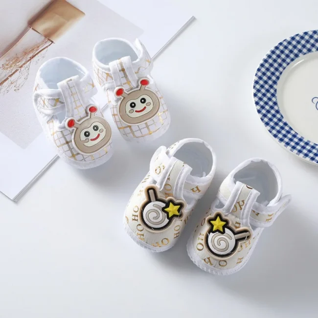 Newborn Baby Girl Boy Shoes Cartoon Pattern Soft Sole Anti-slip Shoes Toddler Cotton Shoes First Walkers 2