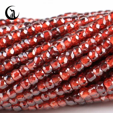 Zhe Ying AAA 2x3mm Natural Zircon Beads Mocha Brown Loose Beads Gemstone Faceted Zircon Beads for Jewelry Making Diy Accessories 4