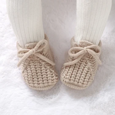 Newborn Baby Shoes Knitted Infant Boys Girls First Boots Fashion Solid Toddler Kid Bed Footwear 0-18M Warm Clothing Accessories 5