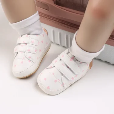 Meckior New Baby Boy Girl Shoes PU Leather Sneakers Rubber Bottom Non-slip Lightweight First Walker Crib Shoes 0-18 Months 6
