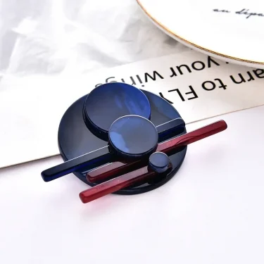 2025 Fashion Brooch Brooch Ladies High-end Geometric Round Multi-layer Stitching Acrylic Clothes with Accessories 4