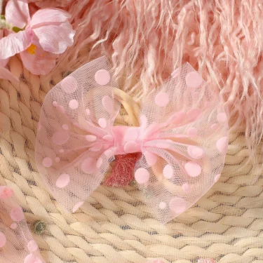 Ylsteed Pink Polka Dot Newborn Photography Romper with Bow Headband Baby Girl Photoshoot Outfits 1 Month Infant Picture Props 4