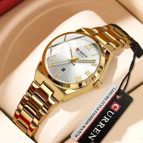 CURREN Women Watches Fashion Gold Stainless Stain Steel Ladies Watch Waterproof Quarzt Wristwatch Romatic Girlfriend Gift 1