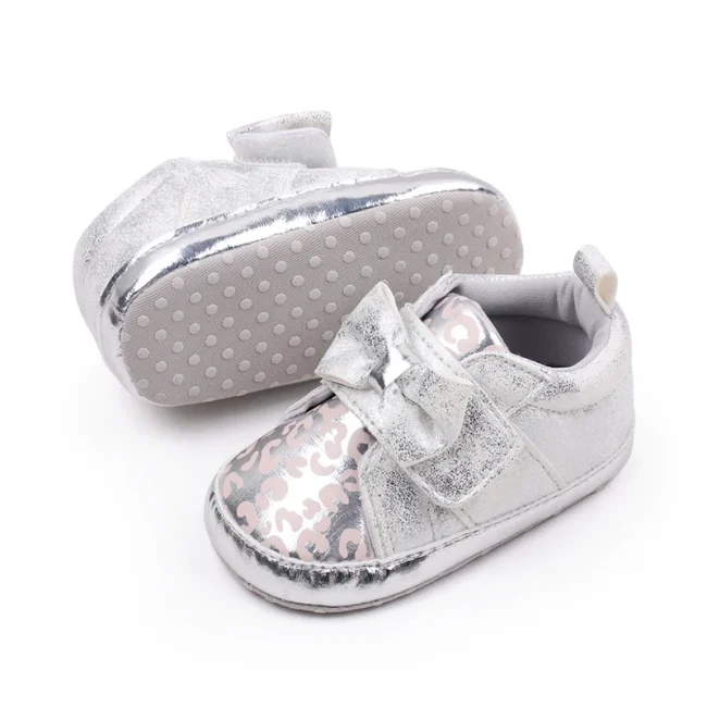 Baby Shoes Cute Bowknot Baby Girl Beautiful Shoes for 0-6-12 Months Soft High-quality Shiny Glitter New Fahion for Babys 2