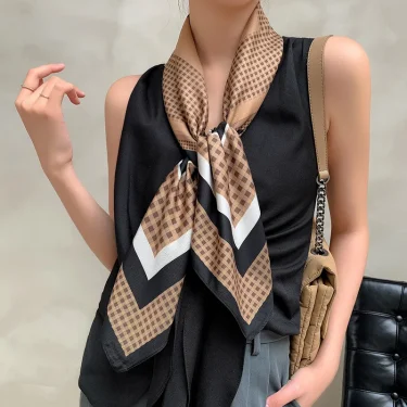 Luxury Brand Scarves for Women Shawl Print Silk Satin Hijab Scarf Female Bandana 70*70cm Square Shawls Scarfs For Ladies 2025 6