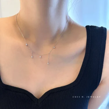 925 Sterling Silver Zircon Star Charms Necklace For Women Choker Elegant Luxury 18k Gold Plated O-Chain Necklace Wedding Jewelry 3