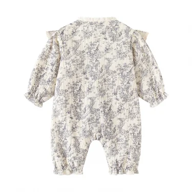 Ink Painting Newborn Baby Girl Jumpsuits Cotton Toddler Girls Onesie Clothes for Spring Autumn Infant Rompers +Hats 2