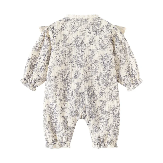 Ink Painting Newborn Baby Girl Jumpsuits Cotton Toddler Girls Onesie Clothes for Spring Autumn Infant Rompers +Hats 2