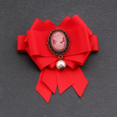 Women New Retro High-end Corsage Accessories Fabric Ribbon Clothing Accessories Bow Brooch Ppin H1285 4