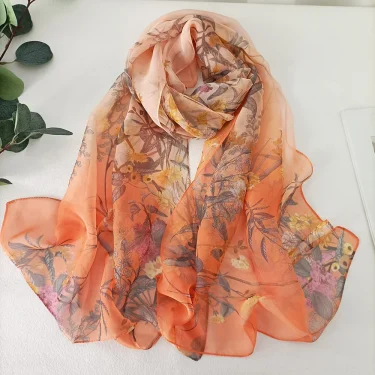 Green Grass Women Elegant Chiffon Georgette Bandana Scarf Summer Beach Sunscreen Thin Hijab 6