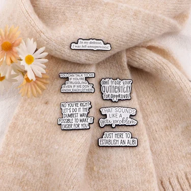 Quote Coffee Series Men Lapel Pins for Backpacks Brooch for Clothes Enamel Pin Women's Briefcase Badges Jewelry Accessories 6
