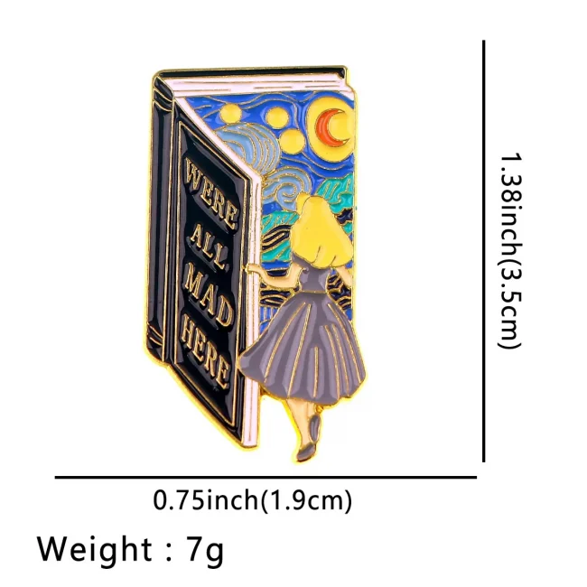 Starry Sky Brooches for Women Fairy Tale Girl Enamel Pins Badges Lapel Pins for Backpack Art Jewelry Clothing Accessories Gift 2