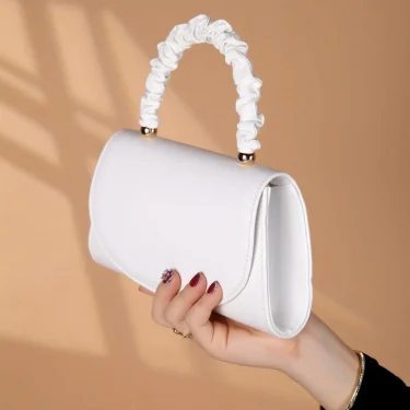 Women Top-handle Bags White Leather Bride Handbags Purse Designer Evening Bags Party Handbag Wedding Clutch Wallet Shoulder Bag 4