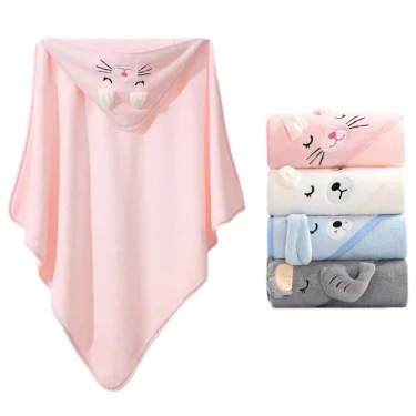 Cartoon Animal Baby Bath Towels Soft Newborn Hooded Towel Blanket Toddler Bathrobe Warm Sleeping Swaddle Wrap for Boys Girls 4