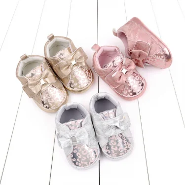 Baby Shoes Cute Bowknot Baby Girl Beautiful Shoes for 0-6-12 Months Soft High-quality Shiny Glitter New Fahion for Babys 4