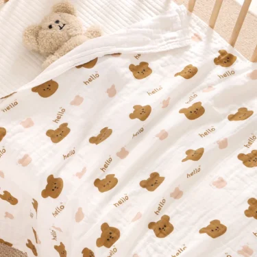 Newborn Baby Bath Towel 4 Layer Cotton Swaddle Blanket Babies Bedding Gauze Blankets Stroller Cover Children's Shower Towel 2