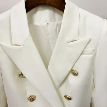 TOP QUALITY New Fashion 2025 Designer Jacket Women's Classic Double Breasted Metal Lion Buttons Blazer Outer Size S-5XL 5