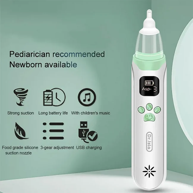 Dr.isla Baby Nose Cleaner Silicone Adjustable Suction Electric Child Nasal Aspirator Safety Convenient Low Noise 6