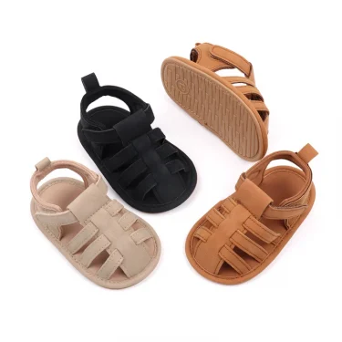 Baby Shoes Newborn Toddler 0-9-18 Months Prewalking Outdoor Summer Sandal Beach Walking Shoes 2024 New Style PU and TPR BHX3206 2