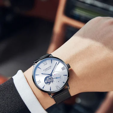 High-end Automatic Mechanical Watch Men's Luxury Brand Fashion Design Casual Male Wristwatch Mesh Waterproof Clock 2025 NEW 3