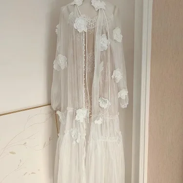 Quality 2025 Spring 3D Flower Embroidery Eyelash Lace Two Piece Set Midi Dresses Women Summer Holiday Evening Party Long Dress 1