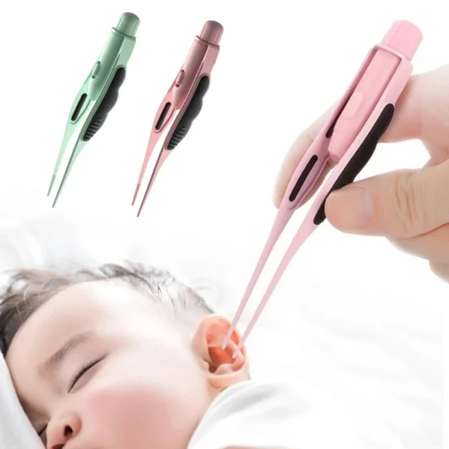 Luminous Ear Pick Newborn LED Ear Wax Removal Tweezers with LED Baby Care 1