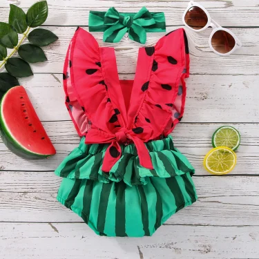ma&baby 0-24M Newborn Infant Baby Girls Romper Cute Watermelon Jumpsuit Playsuit Sunsuit Summer Clothing Overalls D01 2