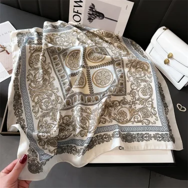 Luxury Temperament 70X70cm Square Scarf Silk Scarf Print Scarf Kerchief Popular Silk Scarves Bandanna Suit Scarf Tie Neck Bag 6