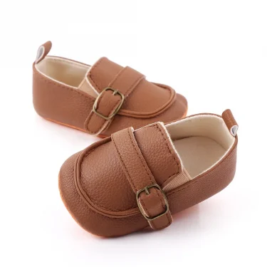 Baby Formal Shoes for Party Wedding Birthday Brown First Walking Shoes 0 to 3 6 9 12 18 Months Boy Girl Anti-slip Toddler Walker 3