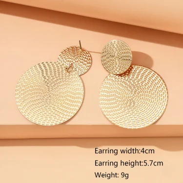 Aretes De Mujer Bohemia Trendy Geometric Metal Round Earrings For Women Fashion Wedding Jewelry 6