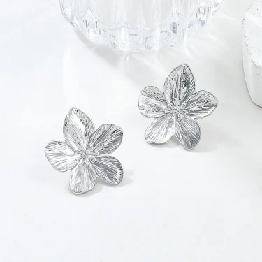 2PC Women's Fashion Trendy Stainless Steel Flower Earrings Outdoor Travel Carnival Party Festival Dressing Gifts 4