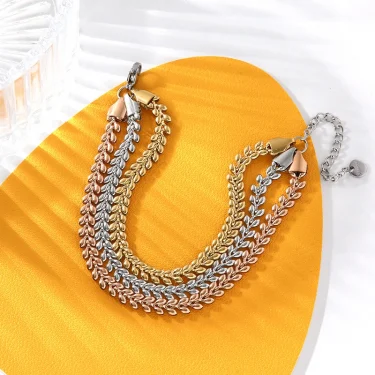 EILIECK 316L Stainless Steel Gold Color Bangles Bracelet For Women New Trendy Wrist Chain Waterproof Jewelry Gift Party Bijoux 5