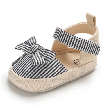 Summer Girl Baby Casual Sandals Soft Sole Comfortable Lightweight Walking Shoes Bow Canvas Baby Shoes 4