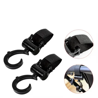 2Pcs Baby Stroller Accessories Hook Multi Purpose 360 Degree Rotating Stroller Hanging Hooks Bag Holder Baby Accessories 2