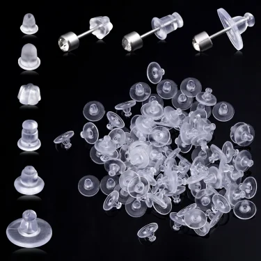 100-500pc Silicone Earring Backs Secure Bullet Clutch Stopper Clear Ear Clog Nuts for DIY Jewelry Stud Earrings Plug Accessories 3