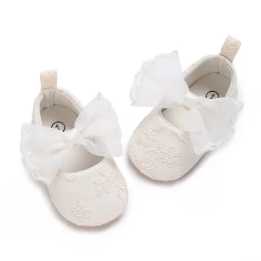 Apricot Colored Cute White Lace Baby Girl Princess Shoes Baby Shoes Butterfly Bow Tassel Rubber Sole Anti Slip Shoes Baby Shoes 6