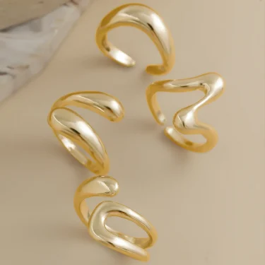 DIEZI One Set Irregular Geometric Rings For Women Men Girls Punk Fashion Beach style Gold Silver Color Knuckle Joint Ring 5
