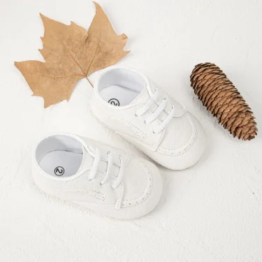 Newborn Baby Shoes Four Seasons Models 0-18 Months Baby Soft-soled Shoes Casual Leather England Style Comfortable Walking Shoes 2