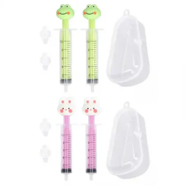 2pcs Baby Nasal Irrigator Cartoon Shaped Syringe Type Silicone Infant Nose Cleaner Rinsing Device 1