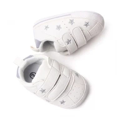 Meckior Spring and Autumn Baby Shoes Non-slip Soft Rubber Soled Toddler Shoes Cute Embroidered Love Stars Casual Shoes 5