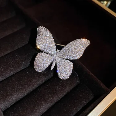 Exquisite Butterfly Rhinestone Butterfly Brooches Pins For Women Elegant Corsage Weddings Banquet Lapel Pins Clothing Jewelry 2