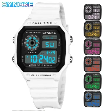 SYNOKE Digital Watches Men Sports Luminous Multifunction Waterproof Chrono Wristwatch Outdoor and Running Student Seven Light 3