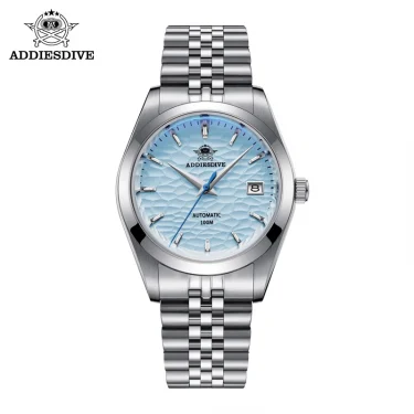 ADDIESDIVE Automatic Mechanical Watch Man European American Business Leisure Wristwatch Luxury Silver Luminous Waterproof Watch 6