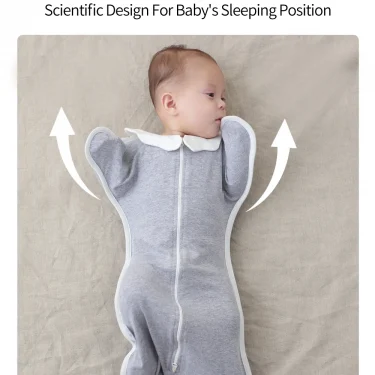 Newborn Baby Swaddle Raised Hand Anti-shock Swaddle Blanket Double Zipper Newborn Baby Cotton 4