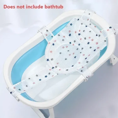 Portable Baby Bathtub Pad Ajustable Bath Tub Shower Cushion Newborn Support Seat Mat Foldable Baby Bath Seat Floating Water Pad 6