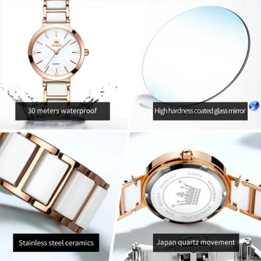 OLEVS New Fashion Ceramics Watchstrap Quartz Women Watch Waterproof Luxury Brand Watch For Women Date Clock Gift Elegant watches 5