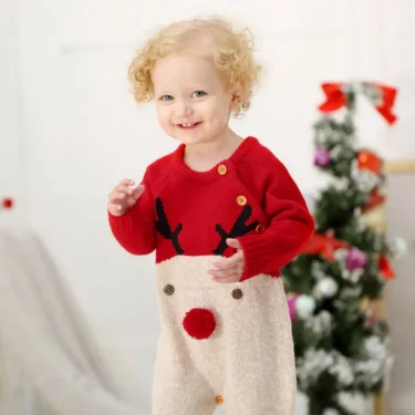Ma&Baby 0-18M Christmas Baby Clothes Newborn Infant Boy Girl Deer Romper Knitted Warm Jumpsuit Xmas Baby Costumes Clothes 5