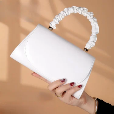 Women Top-handle Bags White Leather Bride Handbags Purse Designer Evening Bags Party Handbag Wedding Clutch Wallet Shoulder Bag 1